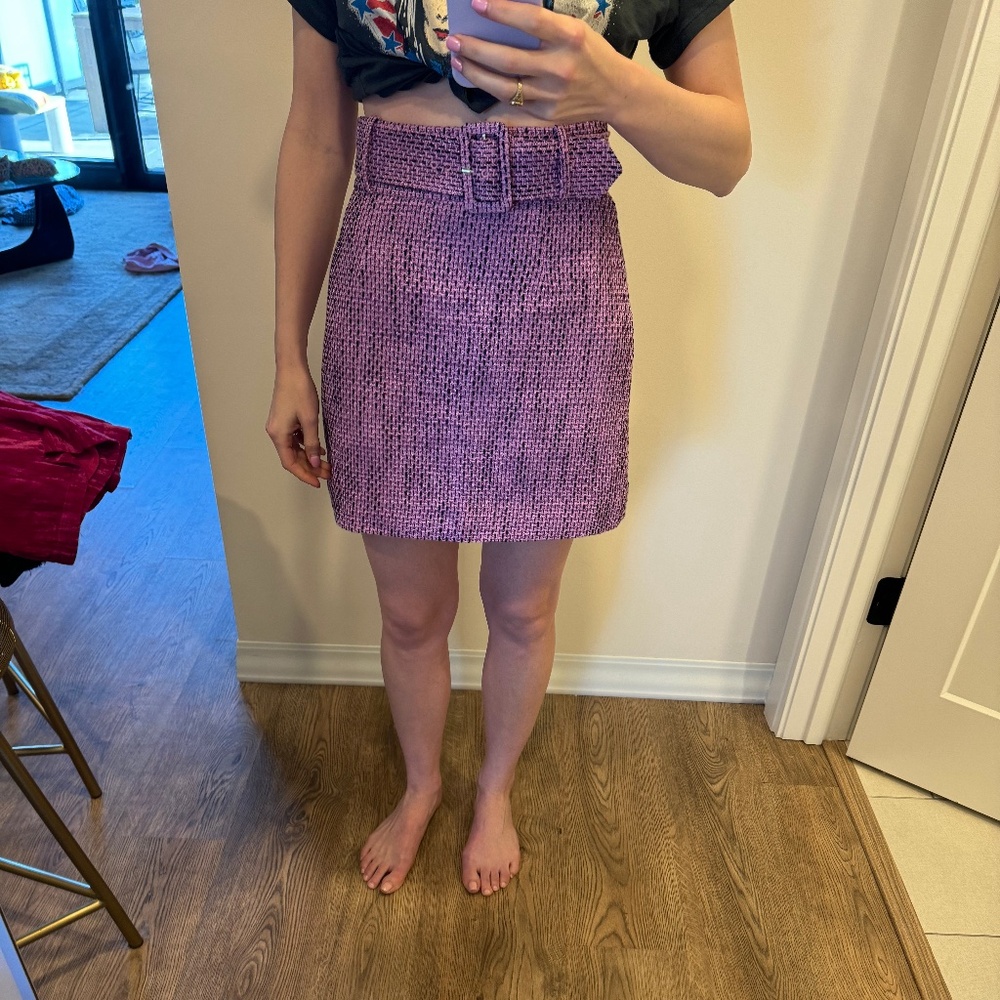 & Other Stories | Belted Mini Tweed Skirt | Purple- Size 4 - NWT